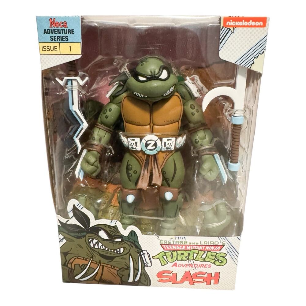 NECA Teenage Mutant Ninja Turtles Adventures 'Slash' 7 in Action Figure NEW